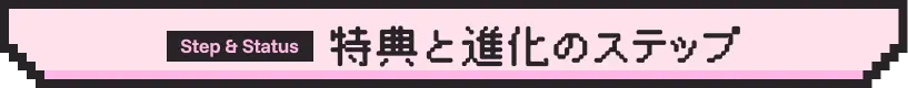 特典と進化のステップ